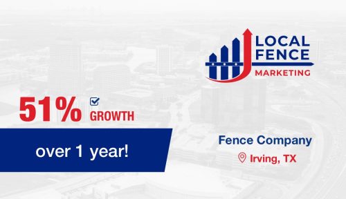 Fence Company Irving, TX – 51% Growth over 1 year!